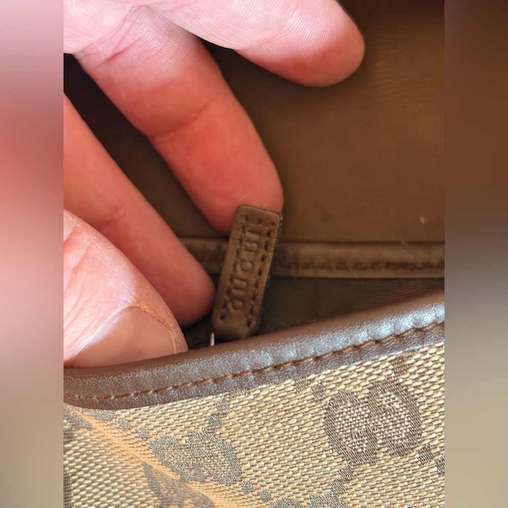 Vintage Gucci, Jackie O Bag GG Supreme Canvas & Brown Leather Bag UNISEX - Picture 10 of 13